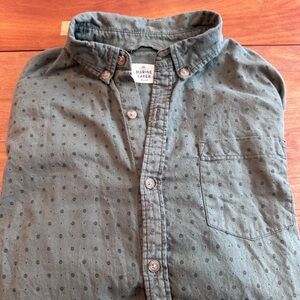 Marine Layer Men's Olive Polka Dot Shirt